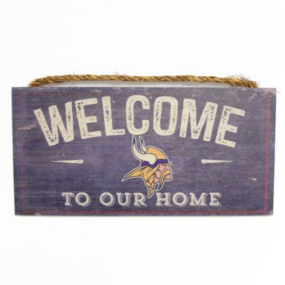 NFL Welcome To Our Home Minnesota Vikings Wood Sign 12" x 6"